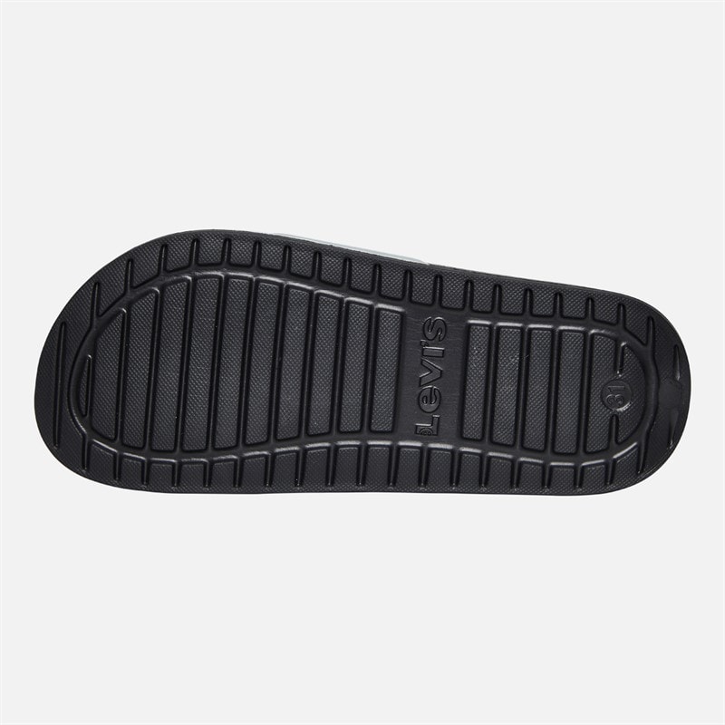 Levi's Girls June Logo Sliders Silver/Black Silver/ Black - Image 3