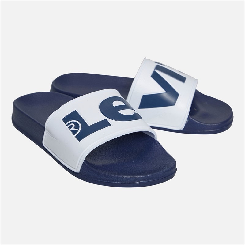 Levi's Kids June Logo Sliders White/Navy White/ Navy - Image 1