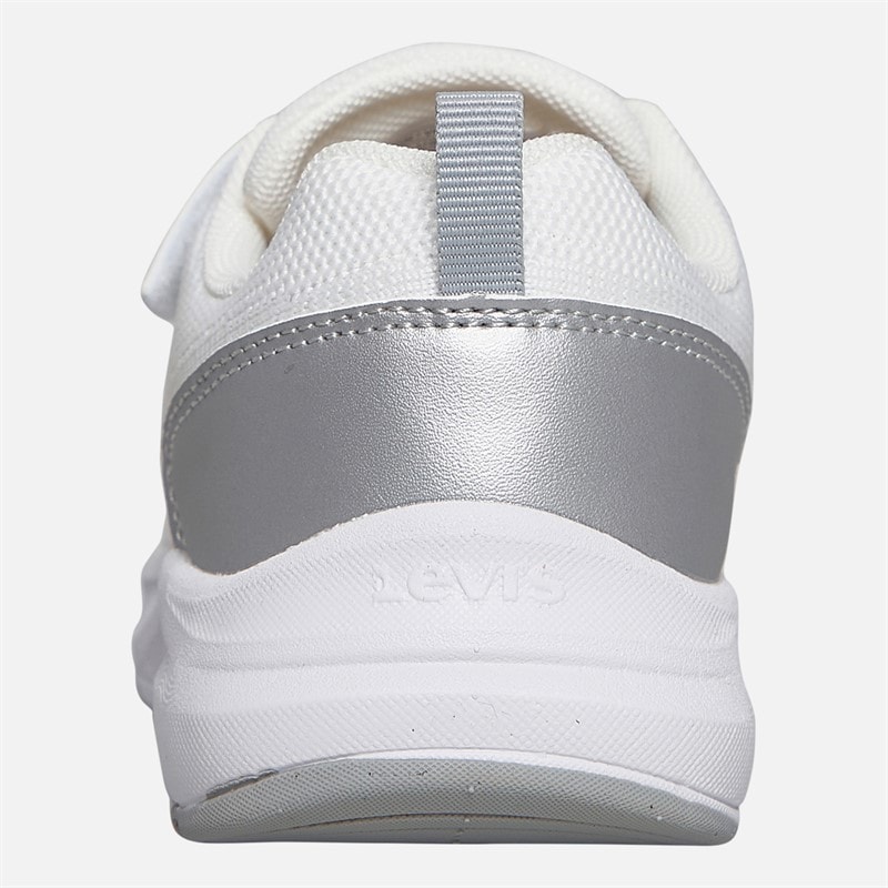 Levi's Girls Hudson Trainers White/Silver White/ Silver - Image 3