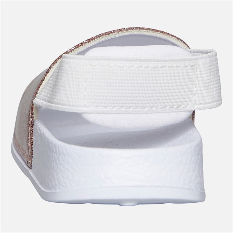 Levi's Infant Girls Pool Mini Strap Sliders Pink Glitter - Image 4
