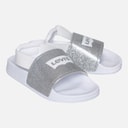 Levi's Infant Girls Pool Mini Strap Sliders Silver/Glitter Silver/ Glitter