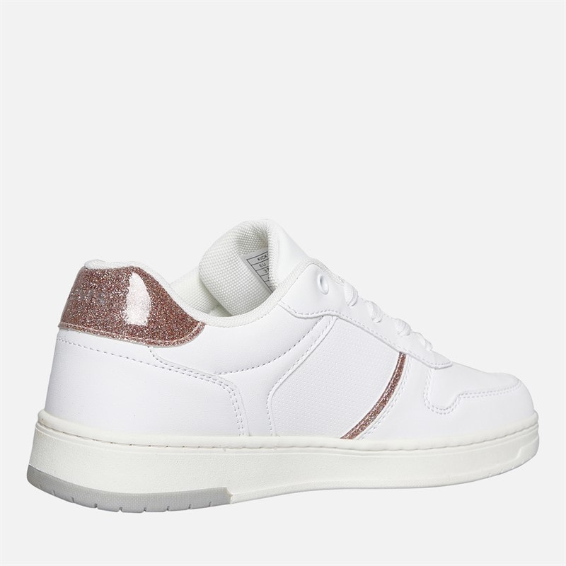Levi's Junior Girls Kick SE Trainers White/Pink Glitter White/ Pink Glitter - Image 5
