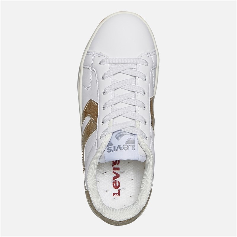 Levi's Girls Swift JR Trainers White/Gold/Glitter White/ Gold/ Glitter - Image 4