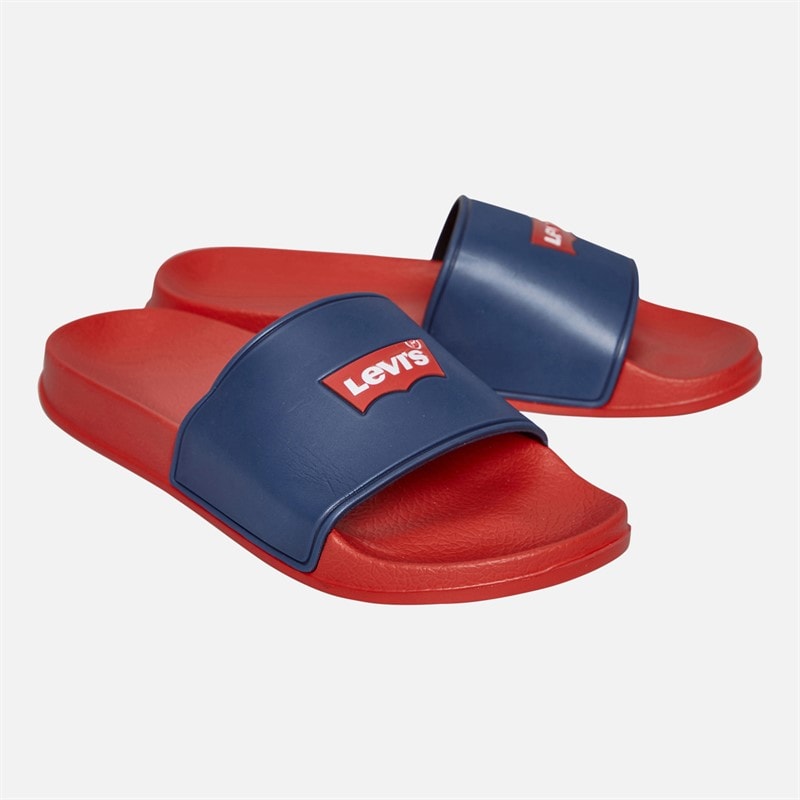 Levi's Junior Boys Pool Sliders Navy/Red Navy/ Red