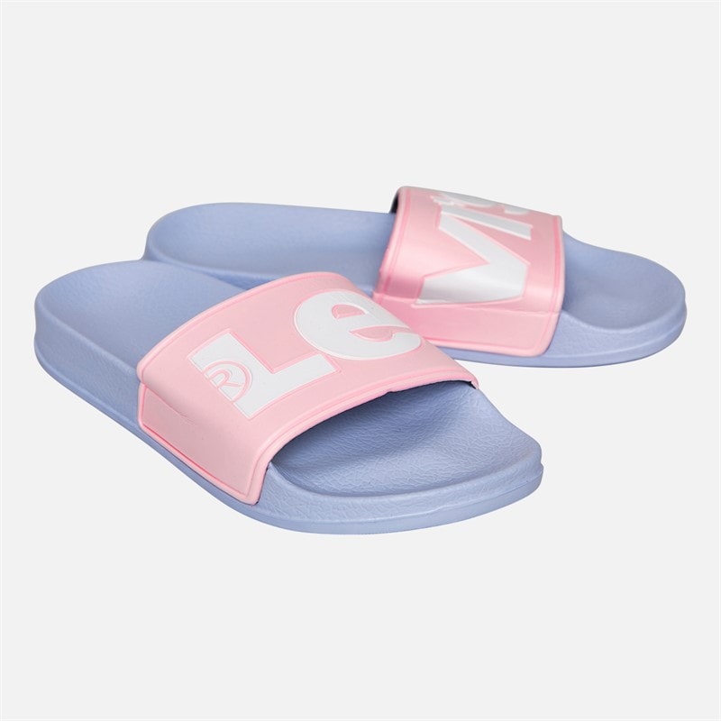 Levi's Girls June Logo Sliders Pink/Blue Pink/ Blue - Image 1