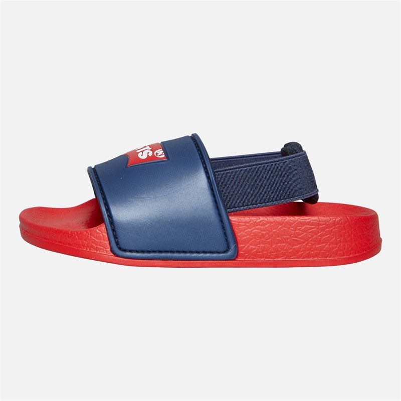 Levi's Infant Boys Pool Mini Strap Sliders Navy/Red Navy/ Red - Image 2