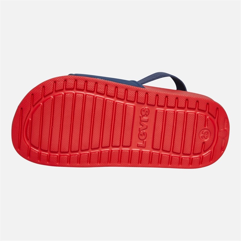 Levi's Infant Boys Pool Mini Strap Sliders Navy/Red Navy/ Red - Image 3