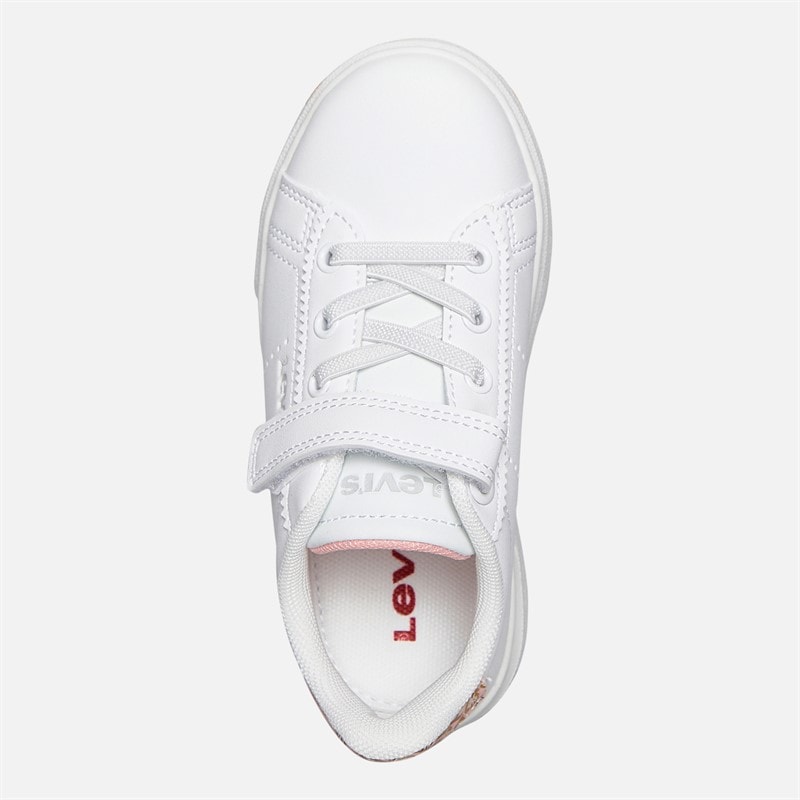 Levi's Infant Girls Evelyn Mini Trainers White/Rose White/ Rose - Image 4