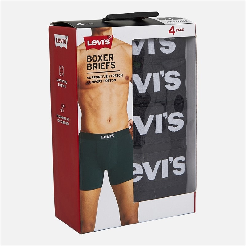 Levi's Mens Four Pack Boxers Black - Image 2
