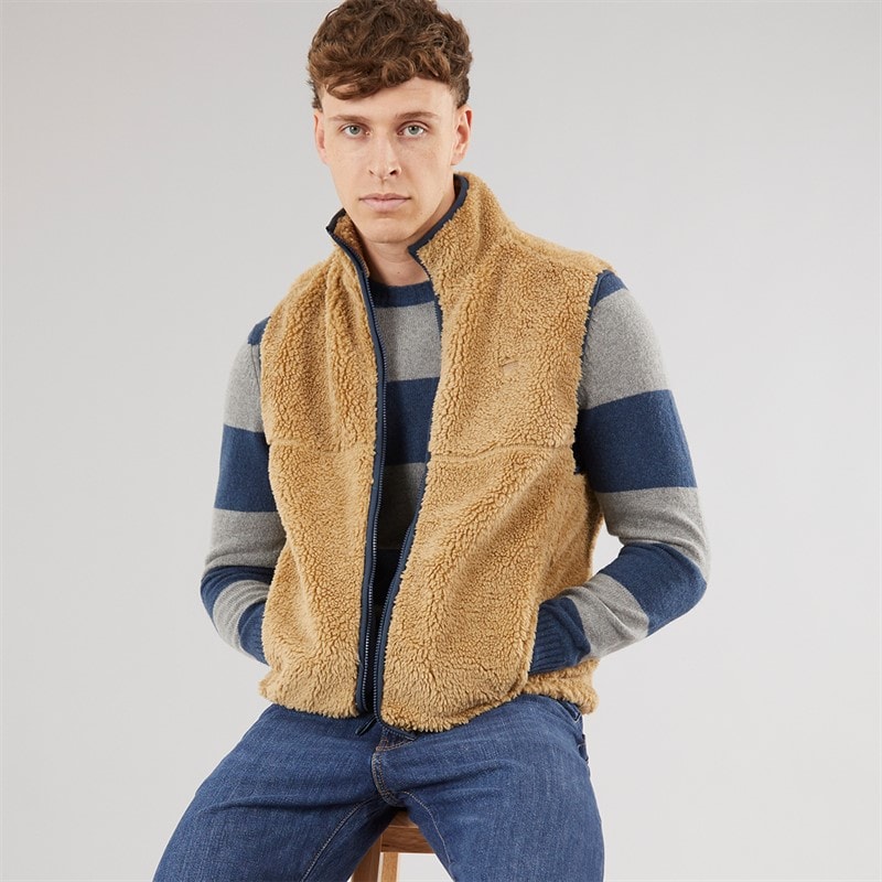 Levi's Mens Summit Sherpa Bodywarmer Harvest Gold - Image 1