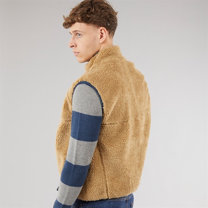 Levi's Mens Summit Sherpa Bodywarmer Harvest Gold - Image 2