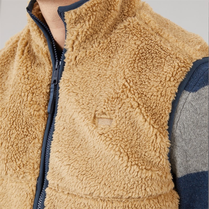 Levi's Mens Summit Sherpa Bodywarmer Harvest Gold - Image 5