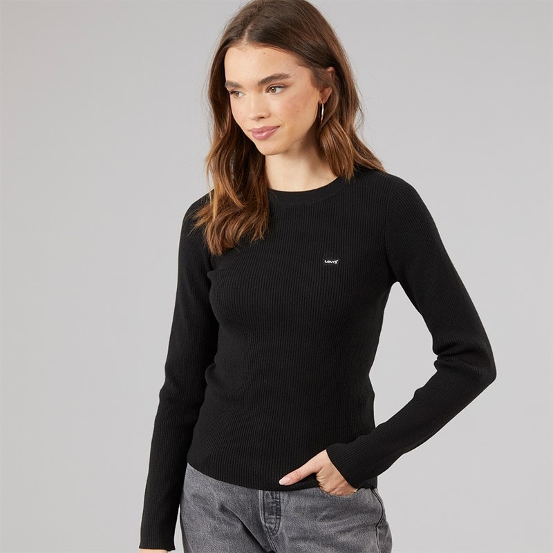 Levi's Womens Ribbed Sweatshirt Caviar - Image 1
