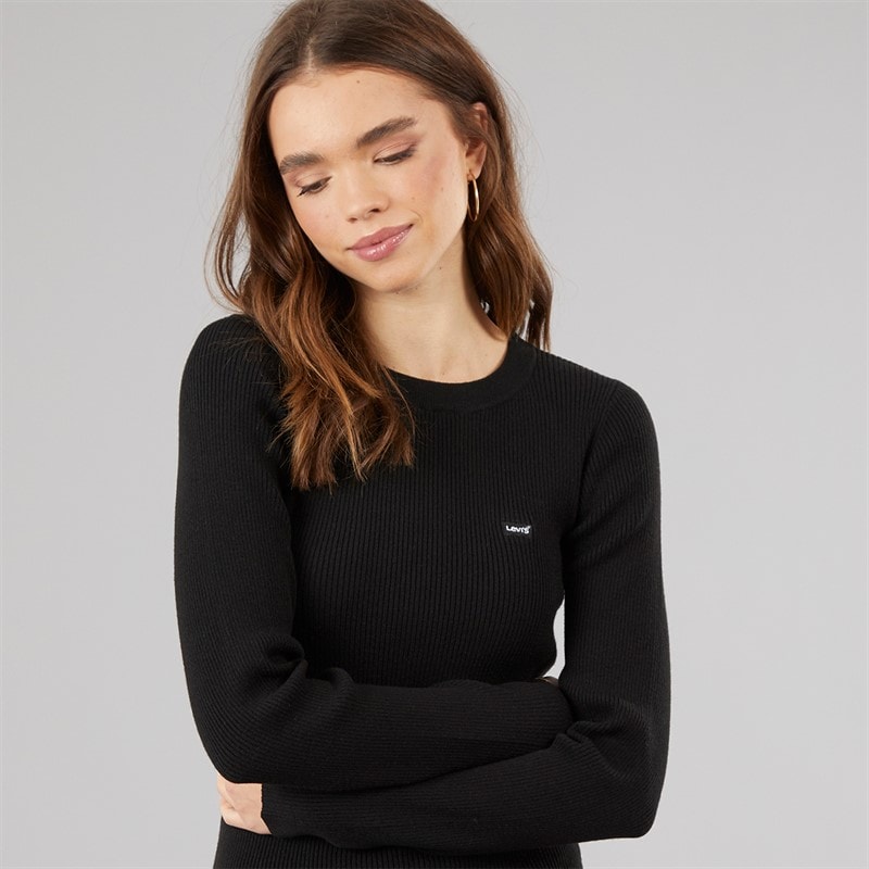Levi's Womens Ribbed Sweatshirt Caviar - Image 3