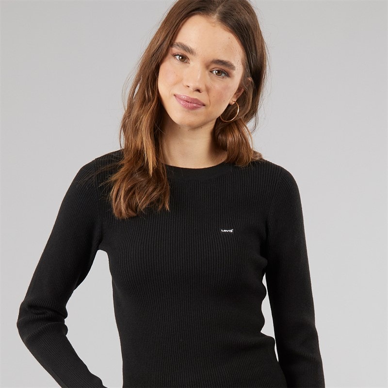 Levi's Womens Ribbed Sweatshirt Caviar - Image 5