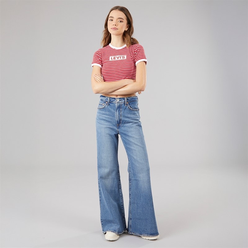 Levi's Womens Ribcage Bell Jeans Sonoma Walks - Image 4