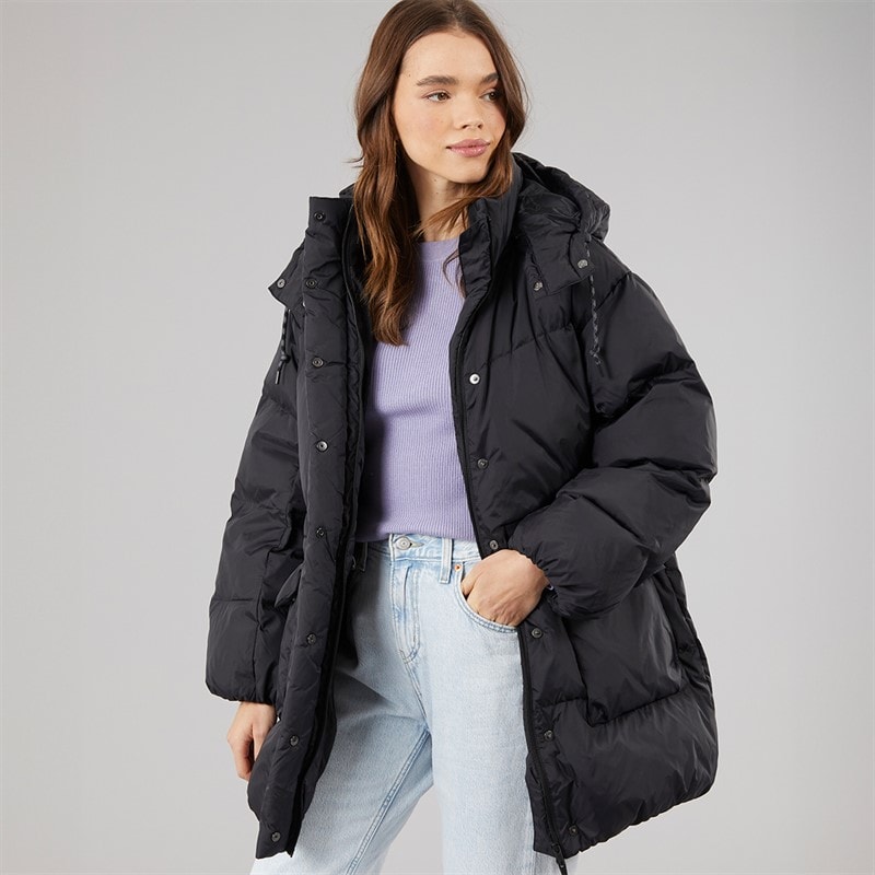 Levi's Womens Western Bubble Puffer Coat Caviar - Image 3