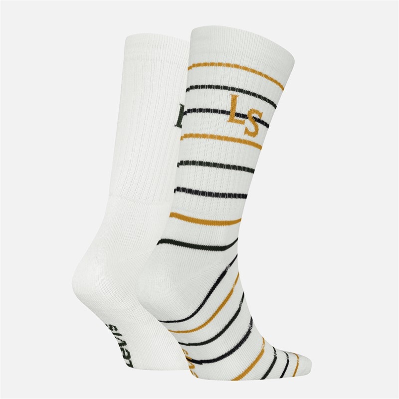 Levi's Mens Regular Cut Rugby Graphic Two Pack Socks White Combo - Image 2