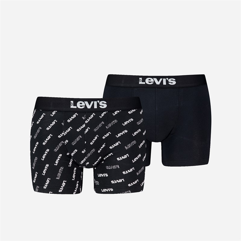 Levi's Mens Logo Two Pack Boxer Briefs Black/White - Image 1
