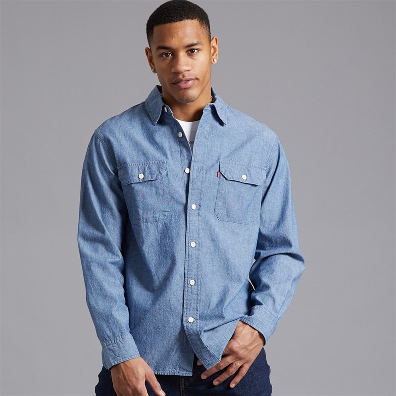Levi's Mens Classic Worker Overshirt Billie Light Chambray - Image 1