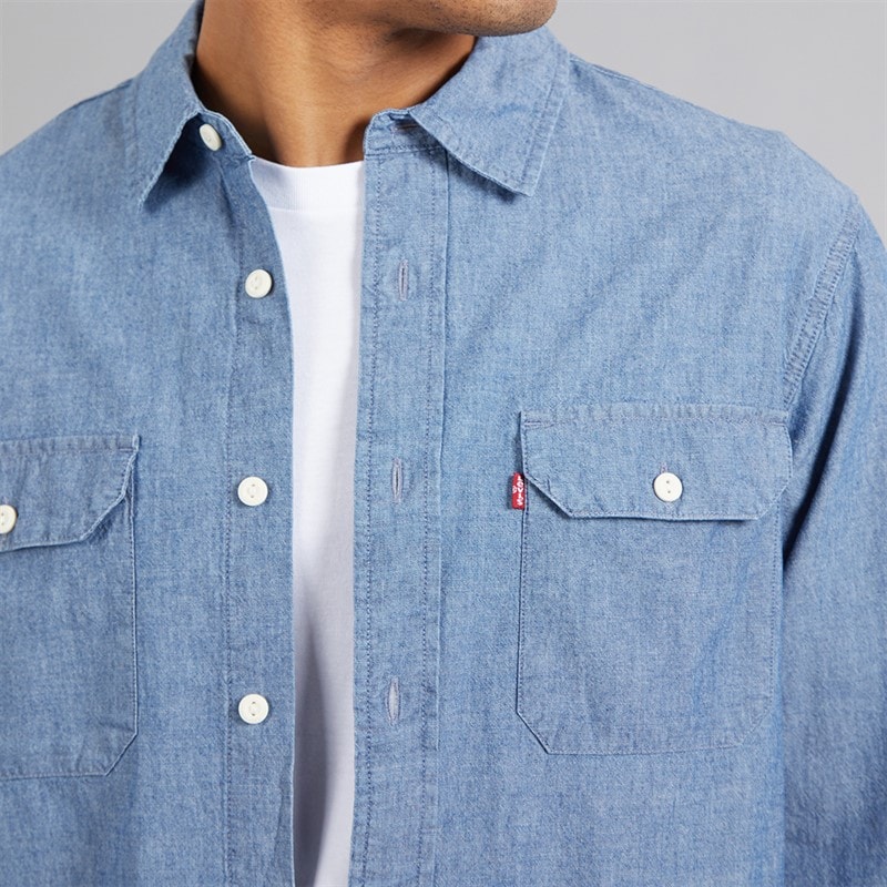 Levi's Mens Classic Worker Overshirt Billie Light Chambray - Image 3