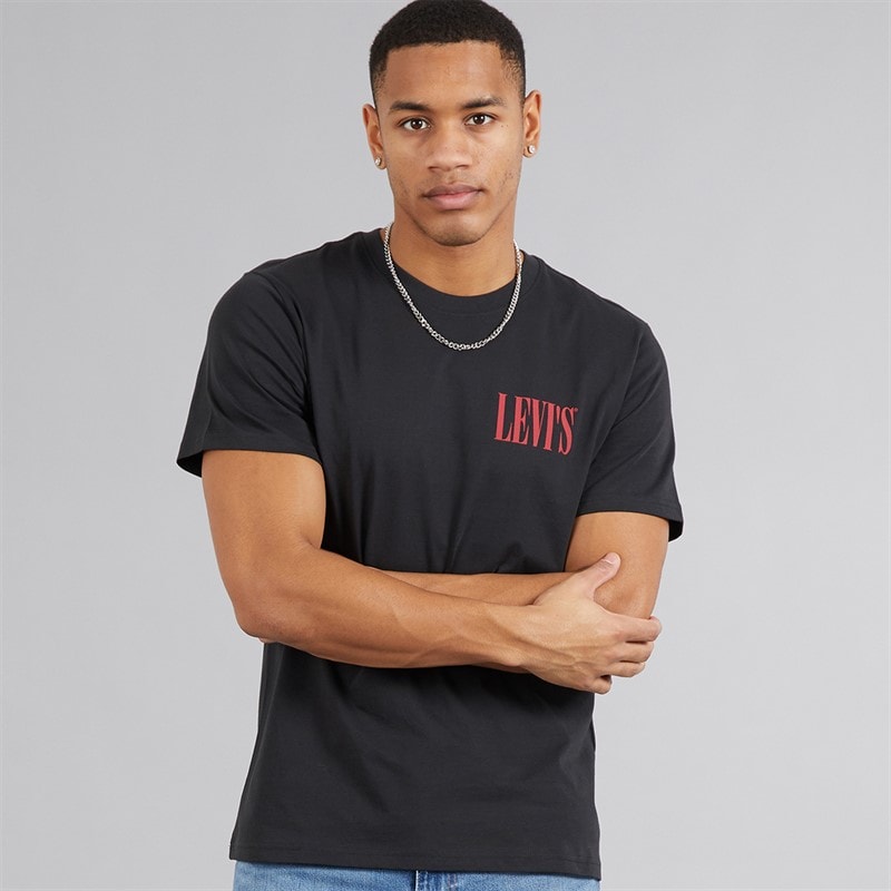 Levi's Mens Relaxed Fit Logo 2 T-Shirt Mineral Black - Image 1