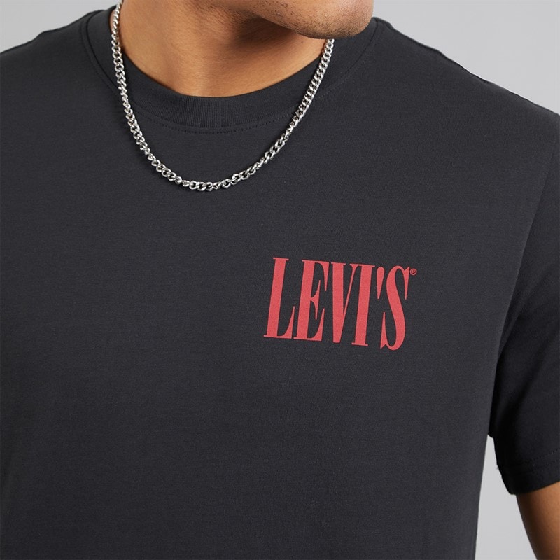 Levi's Mens Relaxed Fit Logo 2 T-Shirt Mineral Black - Image 3