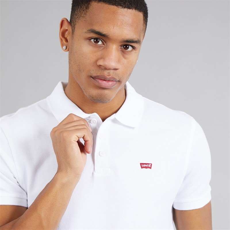 Levi's Mens Housemark Polo Shirt White - Image 3