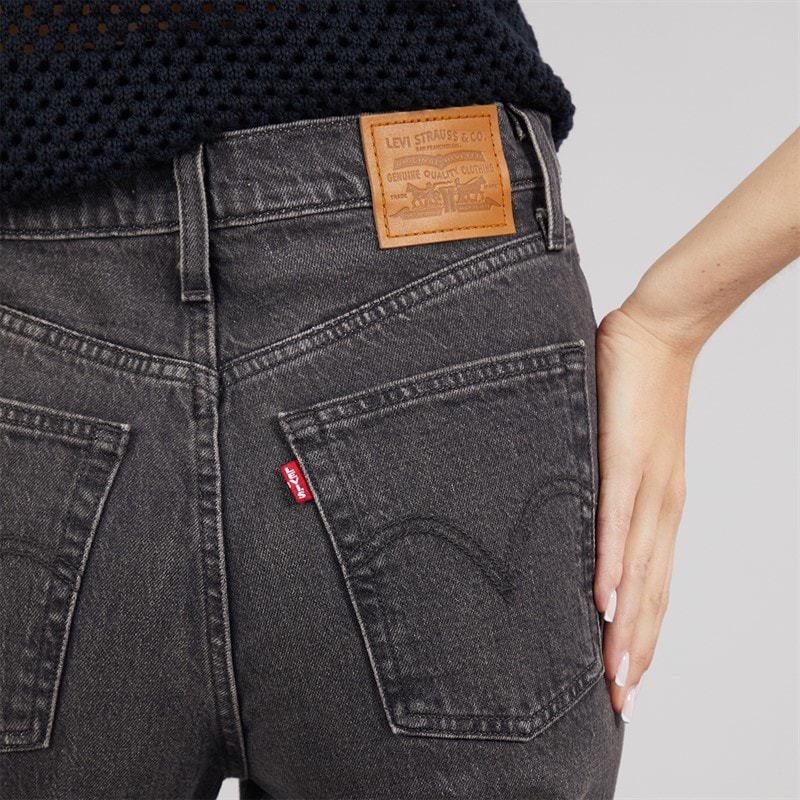 Levi's Womens Ribcage Straight Leg Jeans Static Noise Overload - Image 3