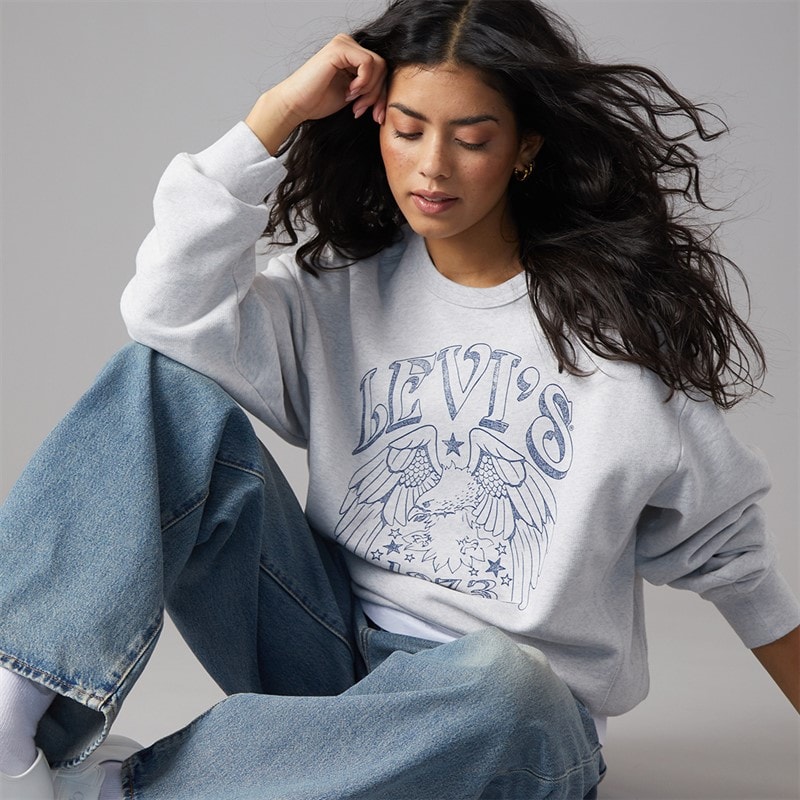 Levi's Womens Graphic Heritage Sweatshirt Orbit Heather - Image 1