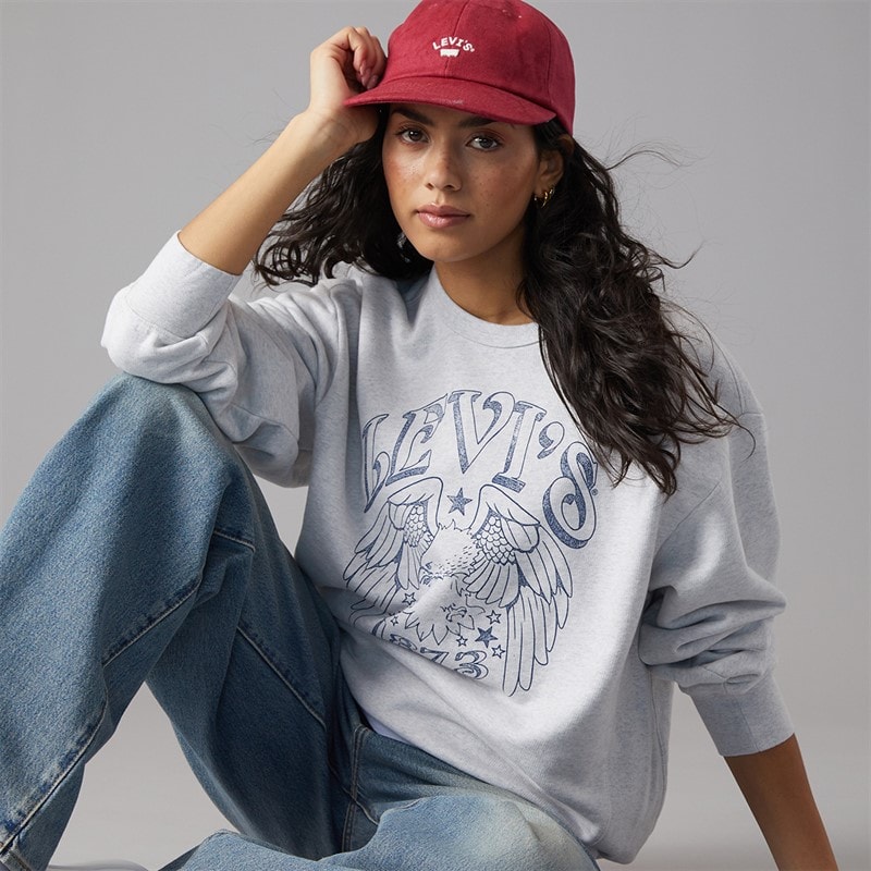 Levi's Womens Graphic Heritage Sweatshirt Orbit Heather - Image 3