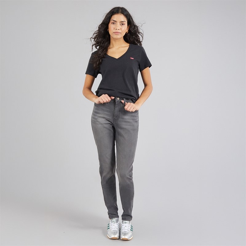 Levi's Womens Perfect V-Neck T-Shirt Anthracite Night - Image 3