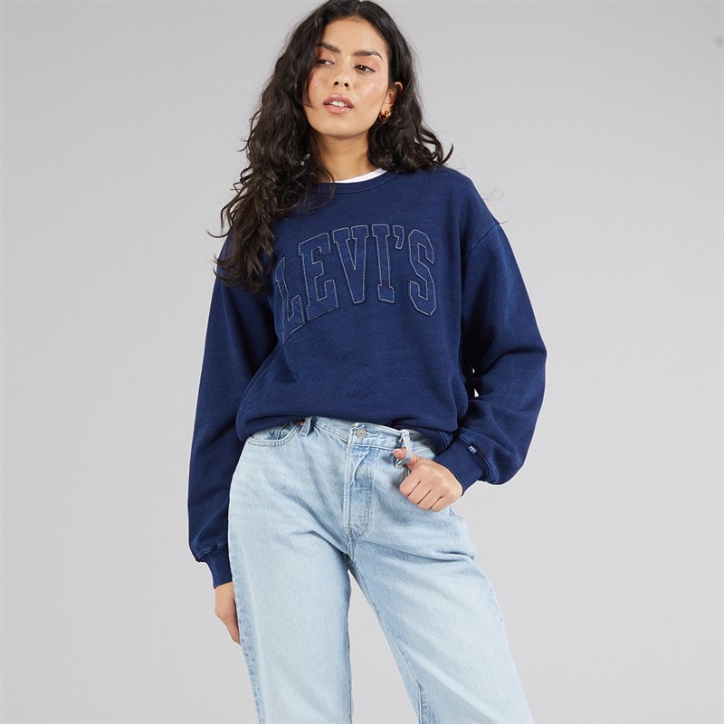Levi's Womens Graphic Heritage Sweatshirt Indigo - Image 3