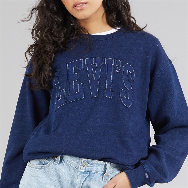 Levi's Womens Graphic Heritage Sweatshirt Indigo - Image 5