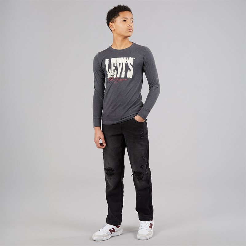 Levi's Boys Yee-Haw T-Shirt Charcoal Heather - Image 4