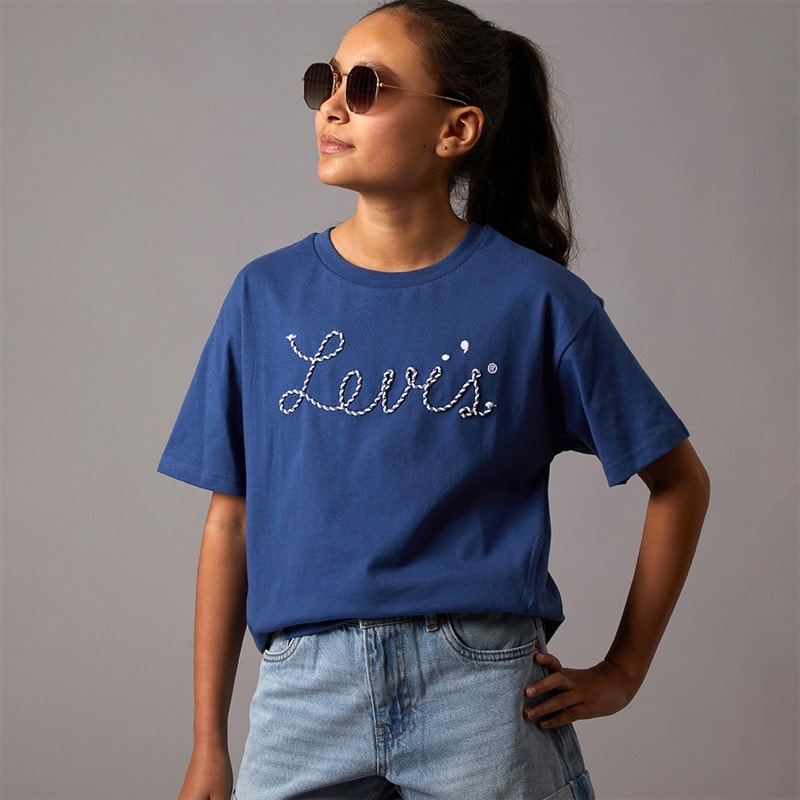 Levi's Girls Meet And Greet T-Shirt True Navy - Image 5