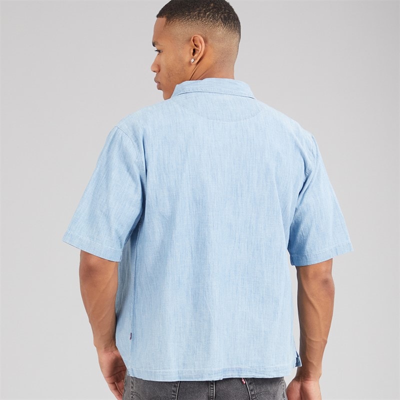 Levi's Mens Short Sleeve Zandt Boxy Shirt Charlie Light Chambray - Image 2