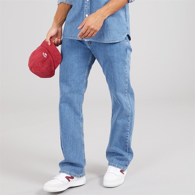 Levi's Mens 569 Loose Straight Jeans Local Mid Stone Wash - Image 1