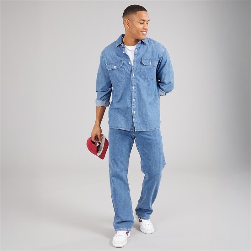 Levi's Mens 569 Loose Straight Jeans Local Mid Stone Wash - Image 4