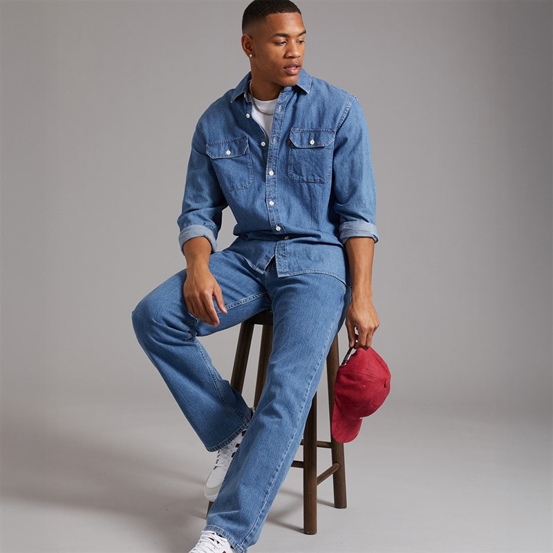 Levi's Mens 569 Loose Straight Jeans Local Mid Stone Wash - Image 5