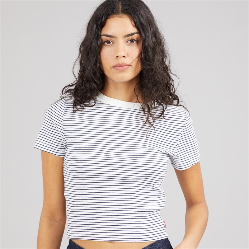 Levi's Womens Essential Sporty T-Shirt Annalise Stripe Peacoat - Image 1
