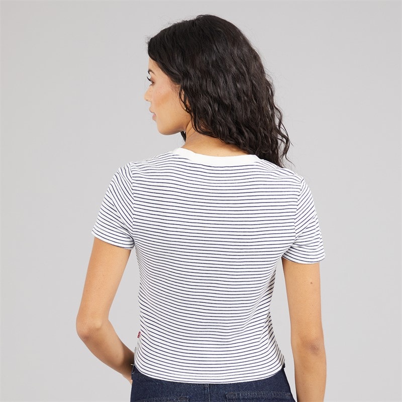 Levi's Womens Essential Sporty T-Shirt Annalise Stripe Peacoat - Image 2