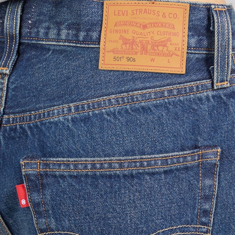 Levi's Womens 501 90's Straight Leg Jeans Educate In Arts Selvedge - Image 3