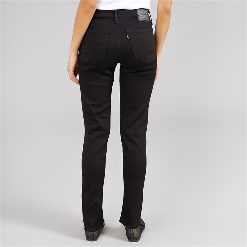 Levi's Womens 712 Welt Pocket Skinny Jeans Soft Black - Image 2