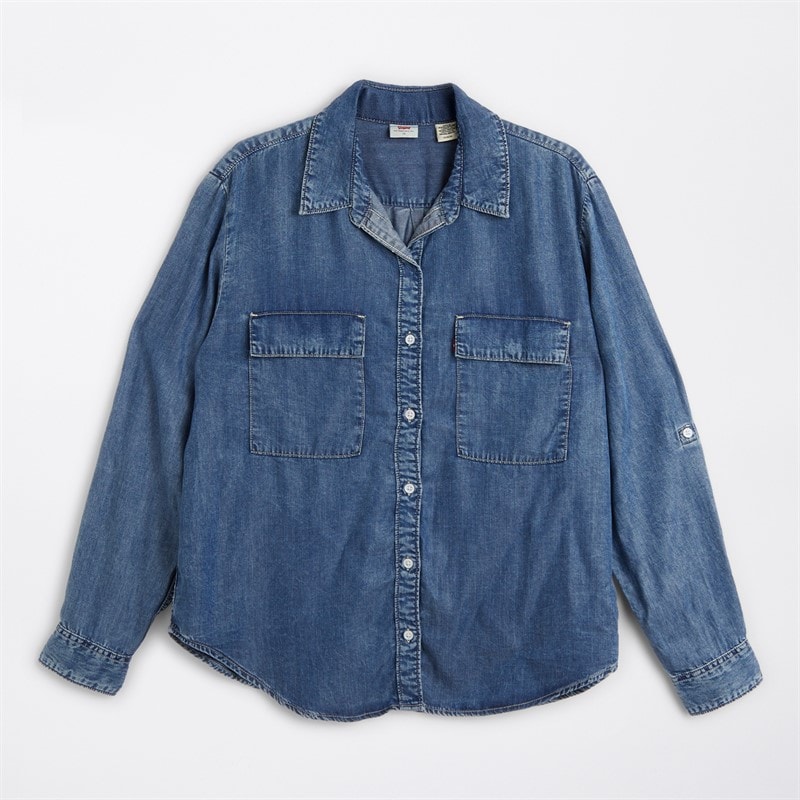Levi's Womens Plus Size Doreen Utility Shirt In Patches 2 - Image 1