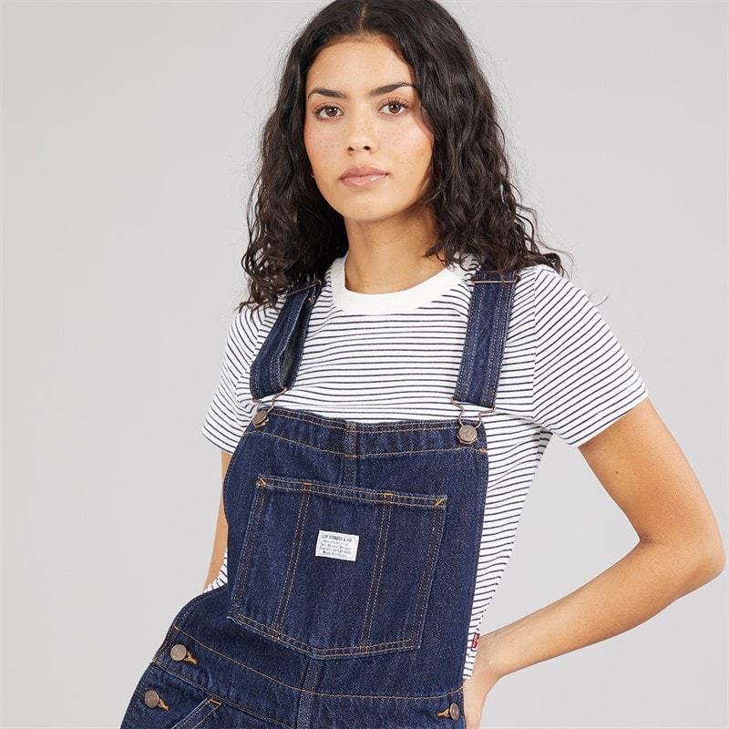 Levi's Womens Baggy Overall Dungarees Shaded View - Image 5