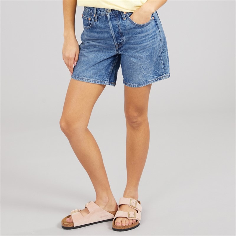 Levi's Womens 501 Mid Thigh Shorts Blue Beauty - Image 1