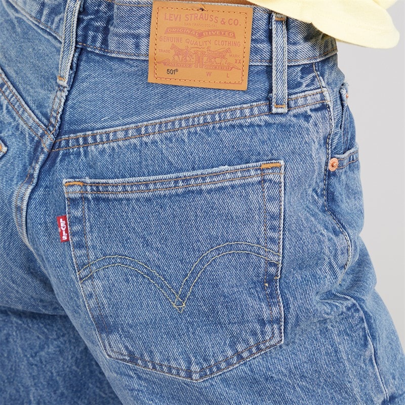Levi's Womens 501 Mid Thigh Shorts Blue Beauty - Image 3