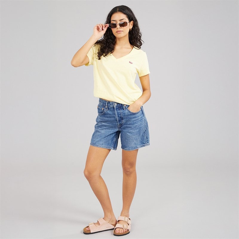 Levi's Womens 501 Mid Thigh Shorts Blue Beauty - Image 4