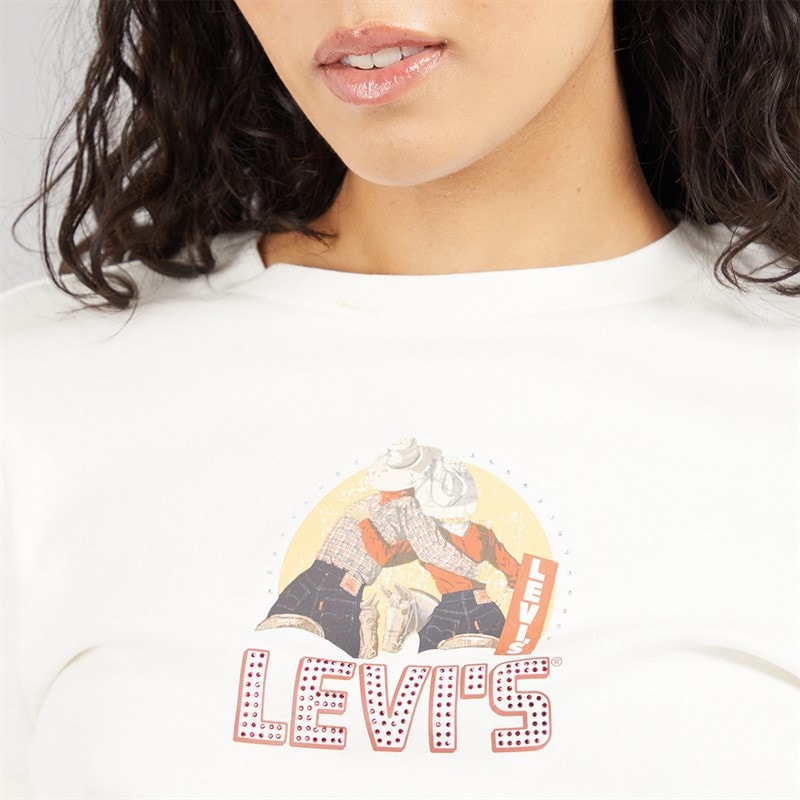 Levi's Womens Essential Sporty T-Shirt Levis Archival Egret - Image 3